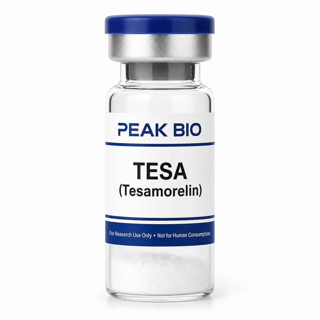 Tesa (Tesamorelin) research peptide vial